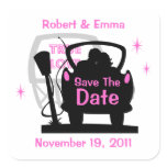 Drive In Newlyweds Save The Date Sticker