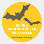 Drive you batty custom Halloween yellow gift tag Stickers