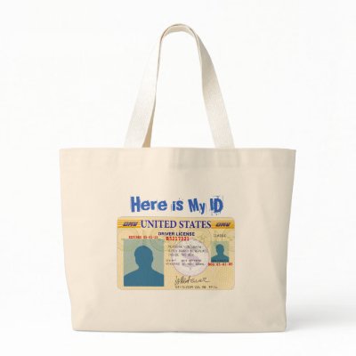 Driver license, Here is My ID Canvas Bags by Olesha