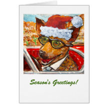 Driving Chihuahua Holiday Greeting Card