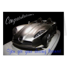 Driving licence passed greeting cards