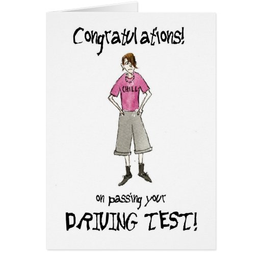 Driving Test Congratulations Card for Boy