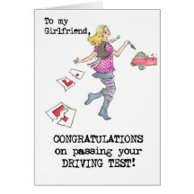 Driving Test Congratulations Card for Girlfriend