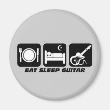 Drôle mangez la guitare de sommeil aimant pour réfrigérateur