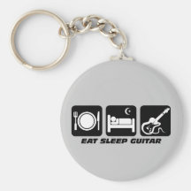 Drôle mangez la guitare de sommeil porte-clé