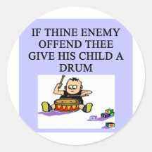 droms and enemies round sticker