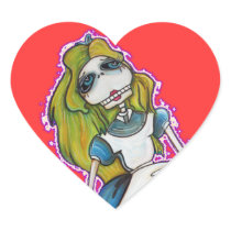 Drop Dead Alice Heart Stickers