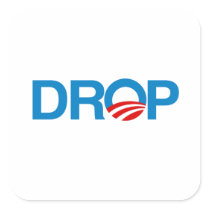 DROP OBAMA SQUARE STICKERS