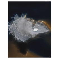 Droplet of water on a white feather custom letterhead