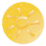 Droplets and The Sun Round Sticker