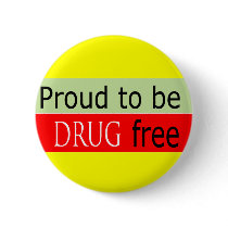 drug free pinback button