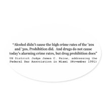 Drugs Do Not Cause Today's Alarming Crime Rates Oval Sticker