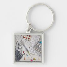 Drugs used in the treatment of medical key chain