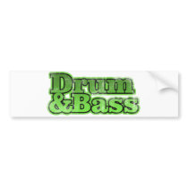 Drum and Bass Green Bumper Sticker