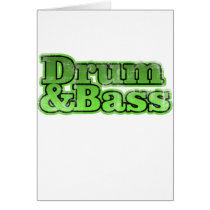 Drum and Bass Green Greeting Cards