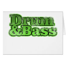 Drum and Bass Green Greeting Cards