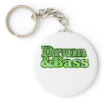 Drum and Bass Green Keychain