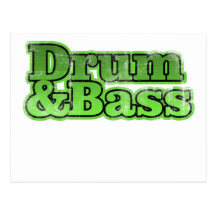 Drum and Bass Green Post Card