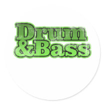 Drum and Bass Green Stickers