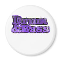 Drum and Bass Purple Fridge Magnets