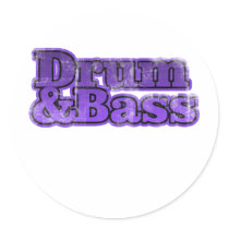 Drum and Bass Purple Round Sticker