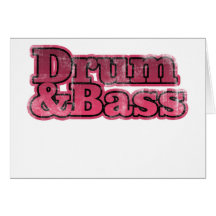 Drum and Bass Red Greeting Cards