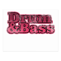 Drum and Bass Red Postcards