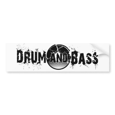 Drum and Bass Shattered Record Bumper Sticker by generation_y_design