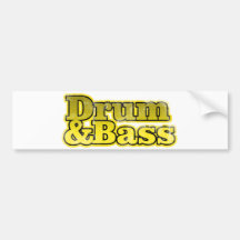 Drum and Bass Yellow Bumper Sticker