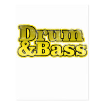 Drum and Bass Yellow Postcards