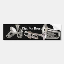 Drum Corps - Marching Band - Kiss My Brass Bumper Stickers