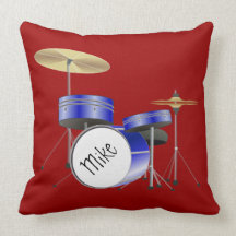 Drum Set Personalized Pillow