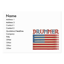 Drum Stick USA Flag Drummer Tees and Gifts Business Card Templates