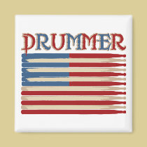 Drum Stick USA Flag Drummer Tees and Gifts magnets