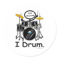 Drum Round Stickers