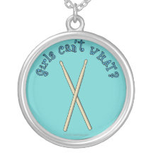 Drum Sticks Personalized Necklace