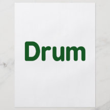 drum text green music design full color flyer