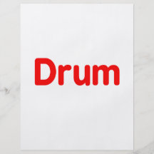 drum text red music design flyer