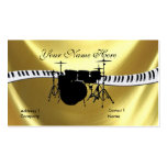 Drummer and Keyboardb Gold business cards