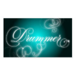 Drummer Business Card Elegant Flourish Glow