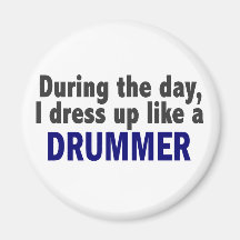 Drummer During The Day Refrigerator Magnet