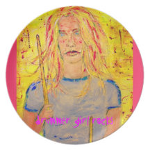 drummer girl rocks party plates