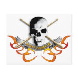 Drummer skull C postcards