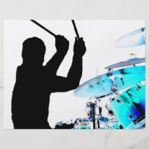 Drummer sticks in air shadow blue invert drums personalized flyer