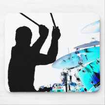 Drummer sticks in air shadow blue invert drums mouse pad