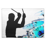 Drummer sticks in air shadow blue invert drums place mat