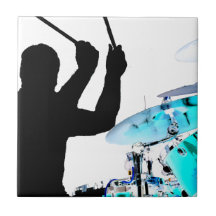 Drummer sticks in air shadow blue invert drums ceramic tile