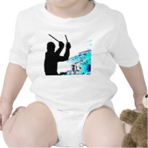 Drummer sticks in air shadow blue invert drums tees