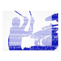 Drummer sticks shadow blue w music grunge custom invites
