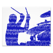 Drummer sticks shadow blue w music grunge art photo
